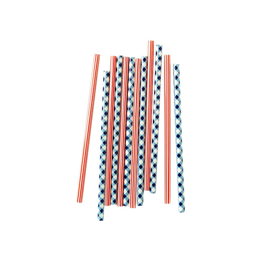 Plaid and Stripes Reusable Straws | My Mind's Eye