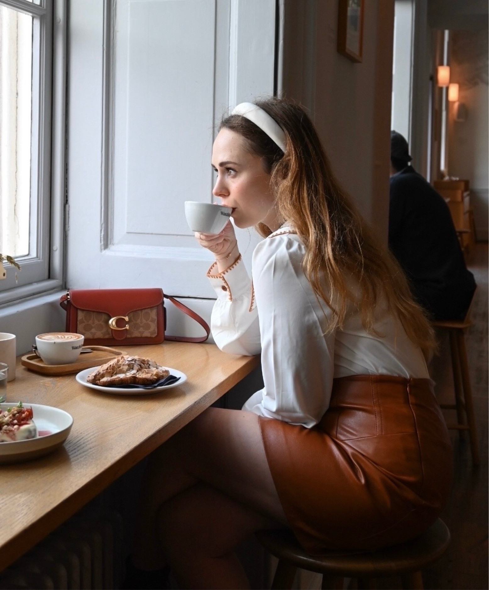 Brown tones in Rihoas shirt and leather mini skirt, and Coach tabby bag 🤎

#LTKeurope
