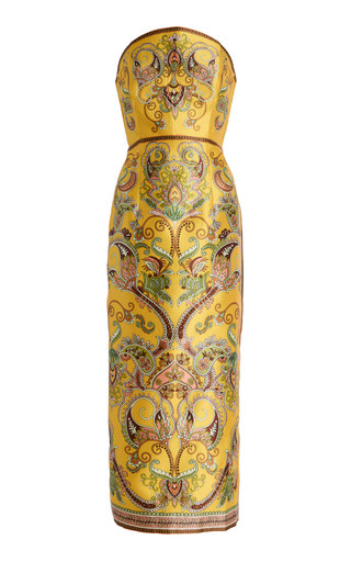 Exclusive Marion Strapless Printed Twill Midi Dress | Moda Operandi (Global)