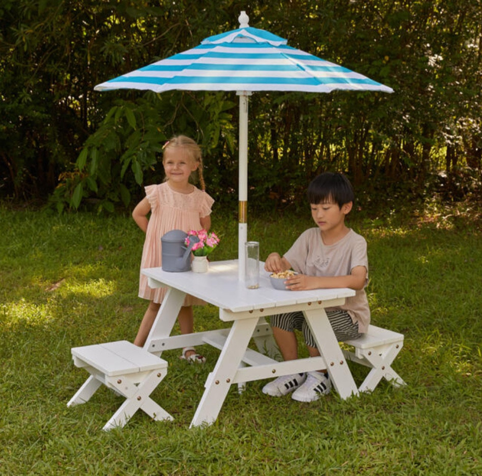 The cutest wooden outdoor table set with umbrella for your kids! Made of such good quality!! Under $130 



#LTKBump #LTKBaby #LTKKids