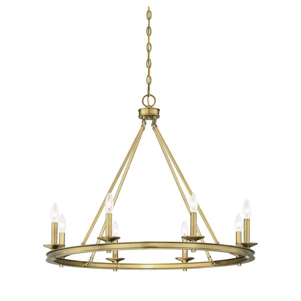 Poynor 8 - Light Candle Style Wagon Wheel Chandelier | Wayfair North America