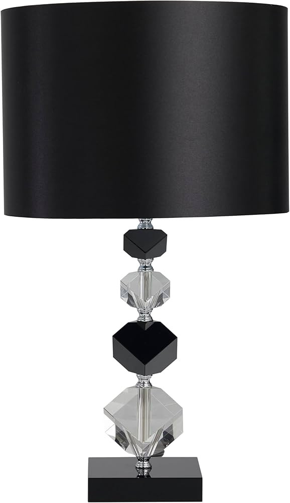 Deco 79 Crystal Geometric Diamond Inspired Table Lamp with Black Crystal Base and Black Shade, 12... | Amazon (US)