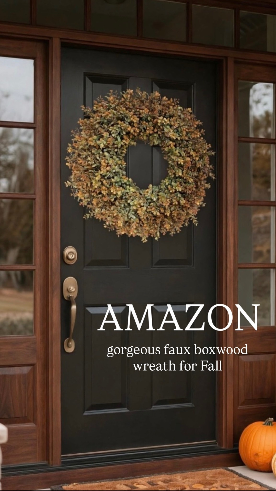 Create a cozy fall porch entry with gorgeous faux dall boxwood- this wreath is nice and big and the colors are perfect

#LTKSeasonal #LTKHome #LTKSaleAlert
