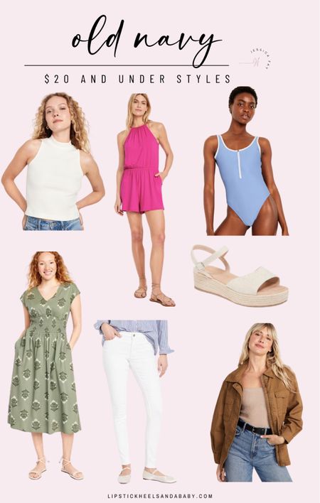 Old
Navy
Spring sale
$20 and under
Dress
White jeans
Jacket
Swimsuit