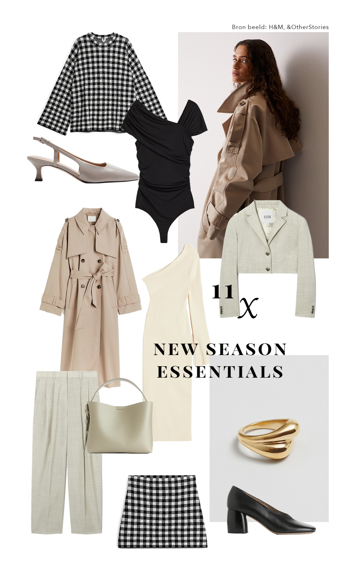 11 New Season Essentials

outfit inspiration, autumn style, rib knit one shoulder dress, new arrival, H&M, fitted midi dress, crinkled string body, Arket, gingham jacquard jumper, jacquard knit mini skirt, cropped wool blazer, COS, wide leg tailored wool trousers, leather crossbody bag, slingback leather pumps, & Other Stories, sculpted dome rings, block heel leather pumps, double breasted trench coat beige, Netherlands. 

#LTKeurope #LTKSeasonal #LTKstyletip