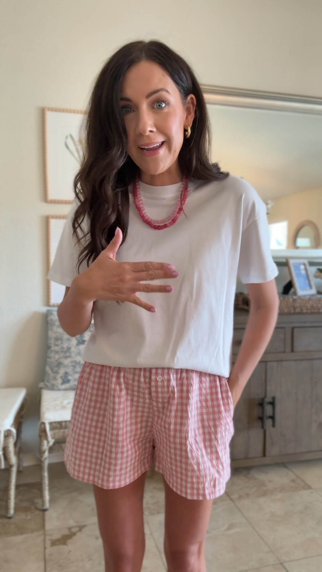 Tee-xs
Shorts-medium
Code: kayla20 to save on my necklaces 

#LTKSeasonal #LTKSaleAlert #LTKmomlife