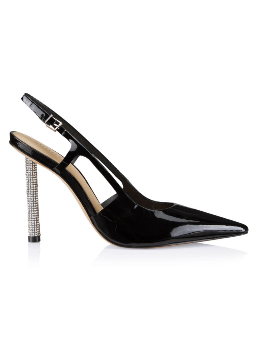 Shop Schutz Boris 64MM Crystal-Embellished Patent Leather Pumps | Saks Fifth Avenue | Saks Fifth Avenue