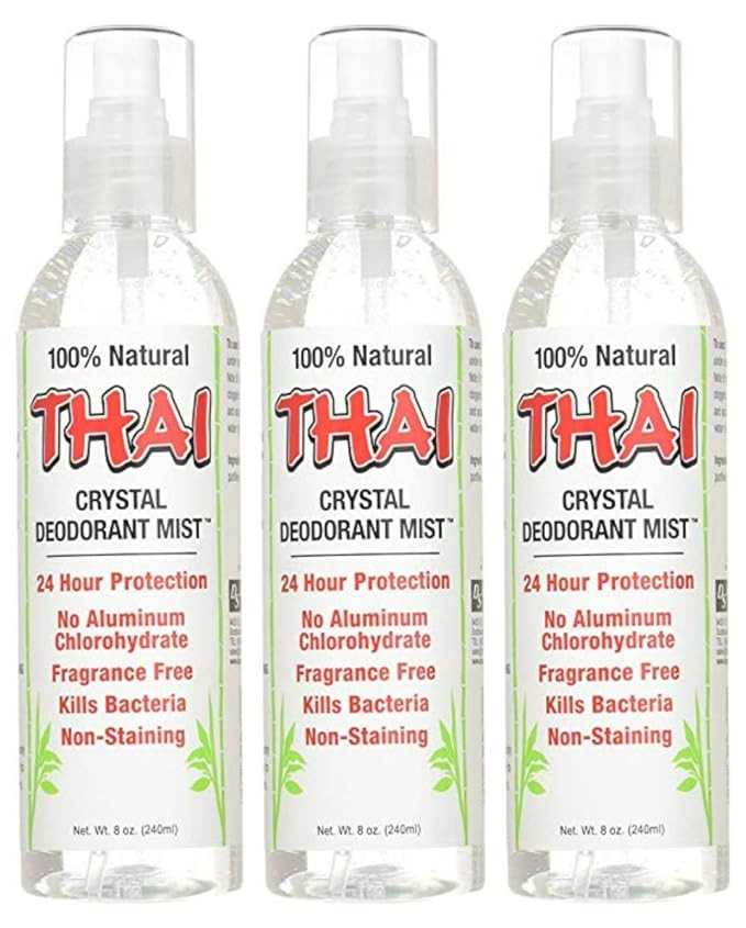 Thai Deodorant Stone Crystal Mist Natural Deodorant Spray 8 oz. Bundle (Pack Of 3) | Amazon (US)