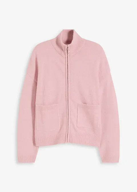 Feinstrick-Cardigan mit Reißverschluss - rosa - Damen | bonprix | Bonprix DE