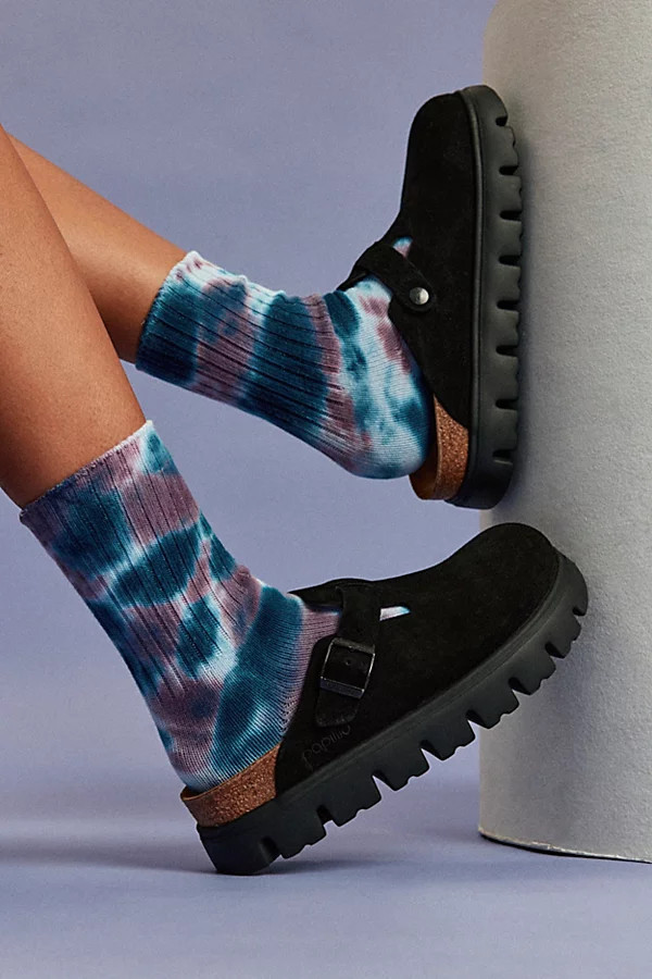 Birkenstock Women's Boston Chunky Suede Clog in Black, Women's at Urban Outfitters | Urban Outfitters (US and RoW)