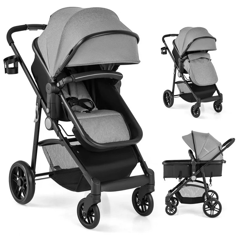 Babyjoy  2 in 1 Foldable Baby Stroller Kids Travel Newborn Infant Buggy Pushchair 22 lbs Gray - W... | Walmart (US)