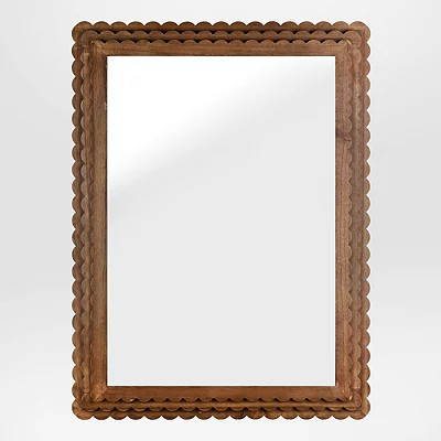 Scalloped Savannah Rectangle Wall Mirror, Multicolor, Large, Wood | Kirkland's Home | Kirklands