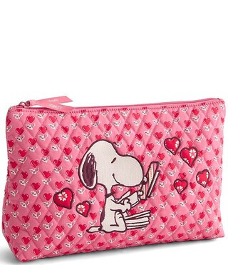 x Peanuts Snoopy Love is in the Air Large Cotton Zip Pouch | Dillard's