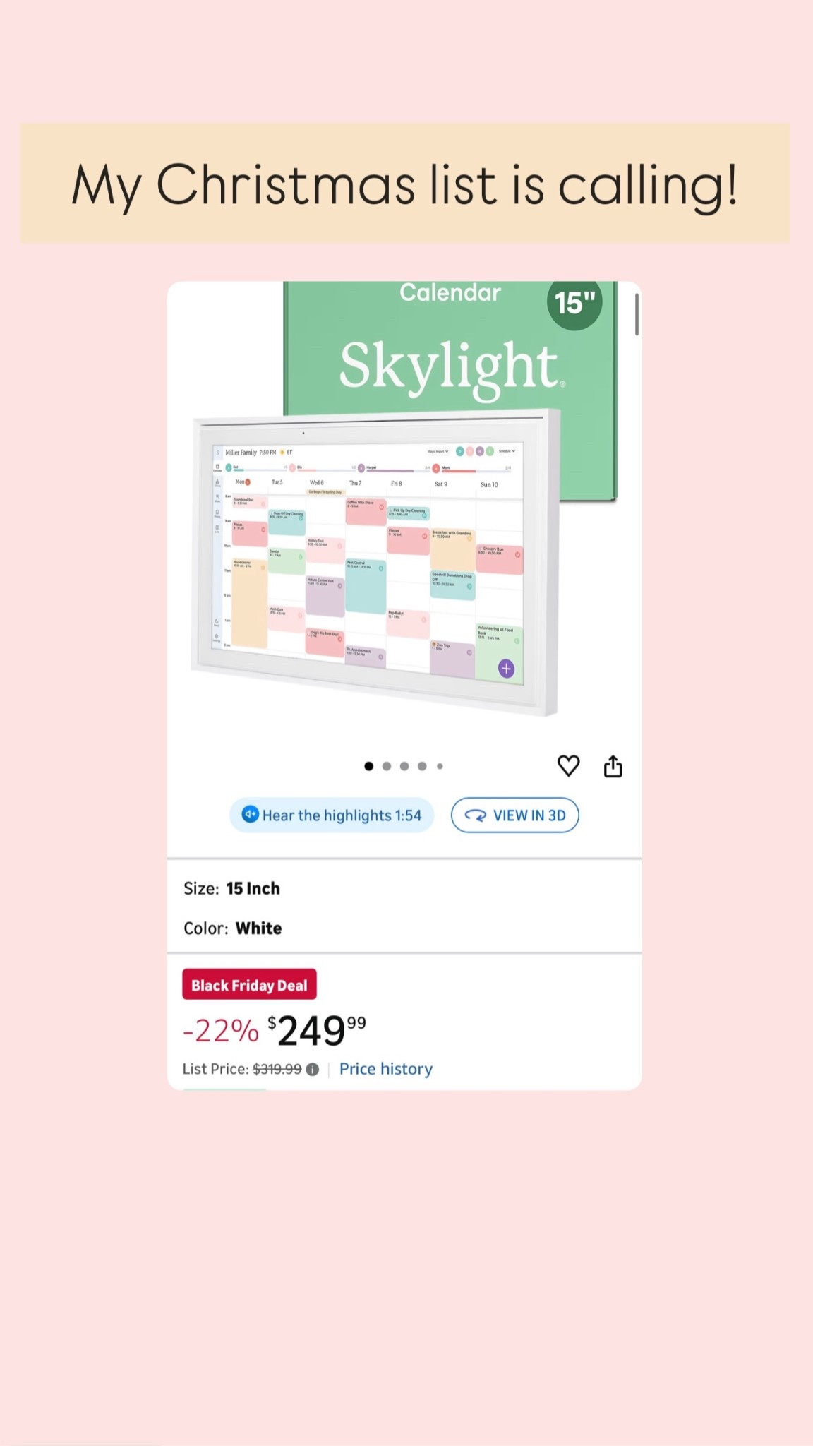 The cheapest I’ve seen the #skylight calendar!!

#LTKCyberWeek #LTKHoliday #LTKGiftGuide