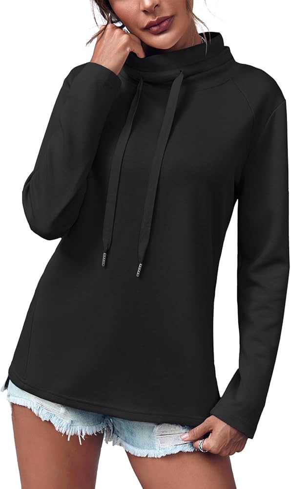 Aurgelmir Women's Casual Mock Neck Sweatshirts Drawstring Long Sleeve Loose Fit Lightweight Tunic... | Amazon (US)
