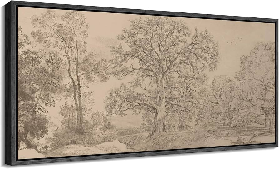 SIGNFORD Extra Large Framed Canvas Vintage Tree Line Pencil Drawing Classic Illustrations Modern ... | Amazon (US)