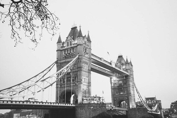 Tower Bridge London in Black and White , Fine Art Print, Home Decor | Etsy (US)