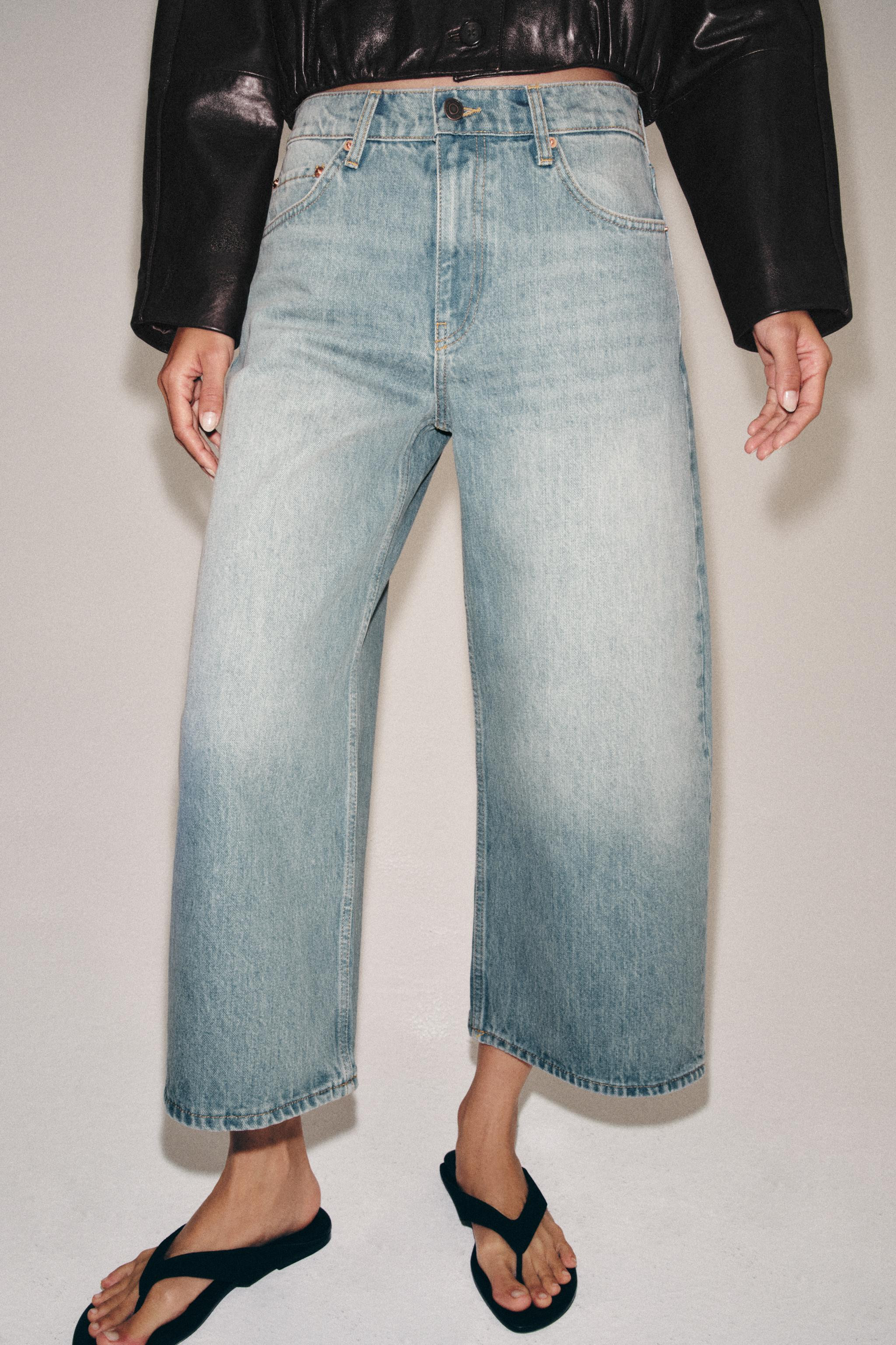 ZW COLLECTION MID-RISE CULOTTE JEANS | Zara US