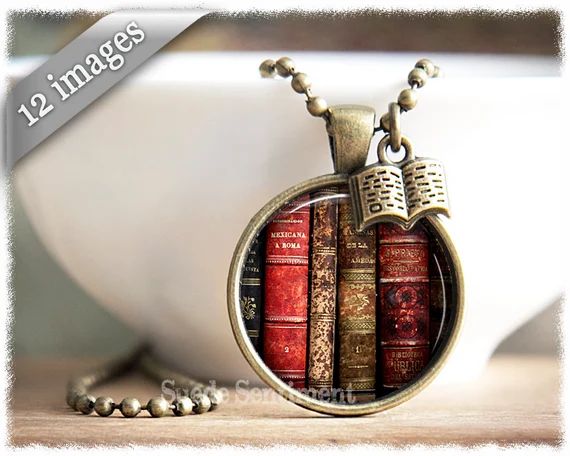Book Necklace  Vintage Book Pendant  Literary Gifts  Book - Etsy | Etsy (US)