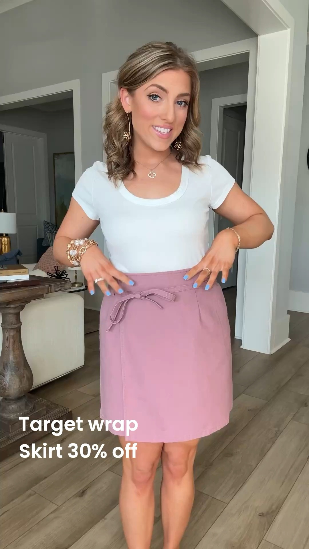 This whole outfit is Target and so good!! 🤍 The skirt is part of the 30% off Target sale and it’s such a perfect spring piece. I love the wrap style and the soft pink color — so easy to dress up or wear casual.

Paired it with a simple tee and sandals for an easy everyday look, but this would also be so cute for vacation, brunch, or weekend outfits.

Target has so many good new arrivals right now and the sale makes it even better!

#targetstyle #targetfashion #targetfinds #targetoutfit #springstyle #springoutfit #affordablefashion #targetnewarrivals #targetsale #casualstyle #everydayoutfit #momoutfit #budgetfashion #vacationstyle #styleforless

#LTKootd #LTKPetite #LTKSaleAlert