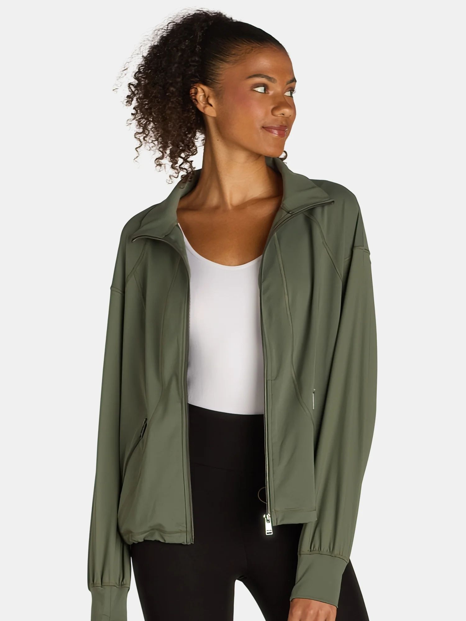 Avia Women's Seamed Vented Jacket with Zip Pockets, Sizes XS-XXXL | Walmart (US)