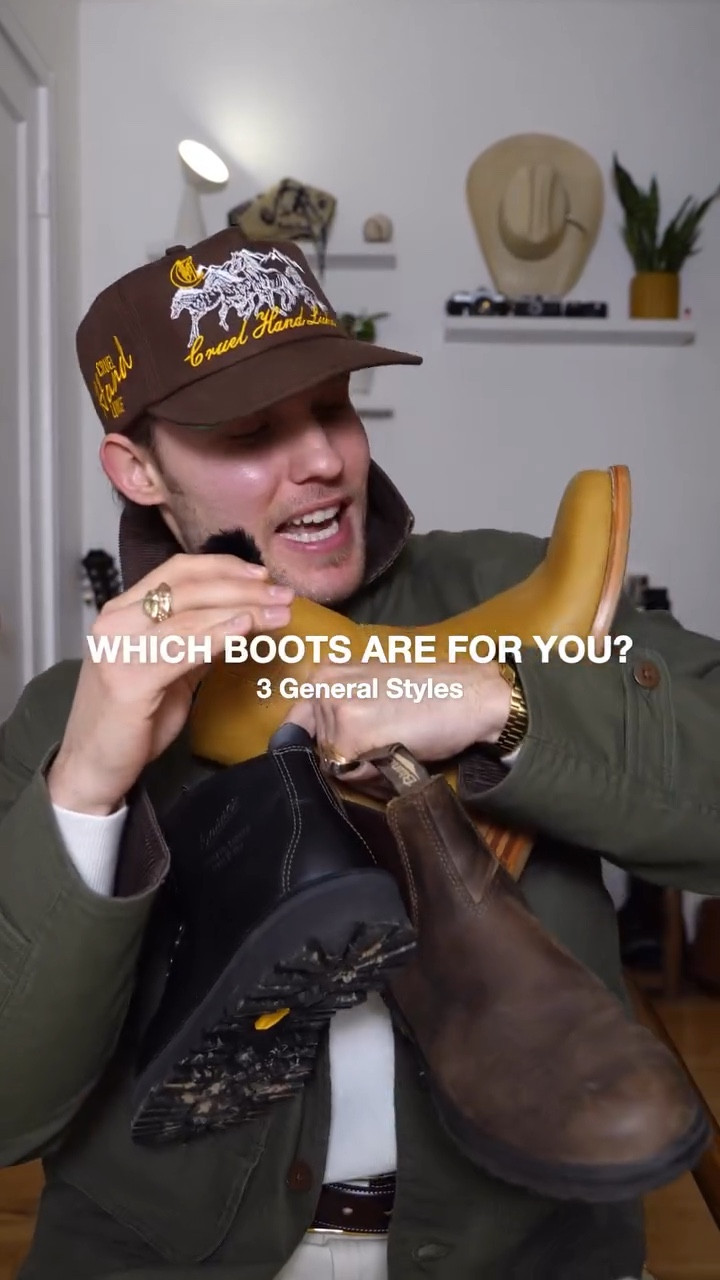 3 general styles of boots, which one is your favorite? 

I tried to keep this as simple as possible. 3 general styles of boots that most men are familiar with. Of course, within side each of these styles, there’s so much variation and different looks… but in general here’s my top 3 and what I’d recommend pairing them with.

My mic cut out for the Western / Cowboy boot Wardobe recommendations… lol — I’d go all things heavyweight denim, straight leg, wide leg, bootcut… any and all in my opinion, just no taper, just no. 

I’ll have all these boots and more (similar and more affordable options) linked in my LTK. bio>LTK>this post 👊🏼

Boots, men’s boots, boots for men, cowboy boots, men’s cowboy boots, men’s Chelsea boot, blundstone boots, men’s blundstone boots, Danner boots, Danner mountain light boot 

#boots #mensboots #bootsformen #blundstone #cowboyboots #hikingboots #winterboots

#LTKWorkwear #LTKMens #LTKSeasonal