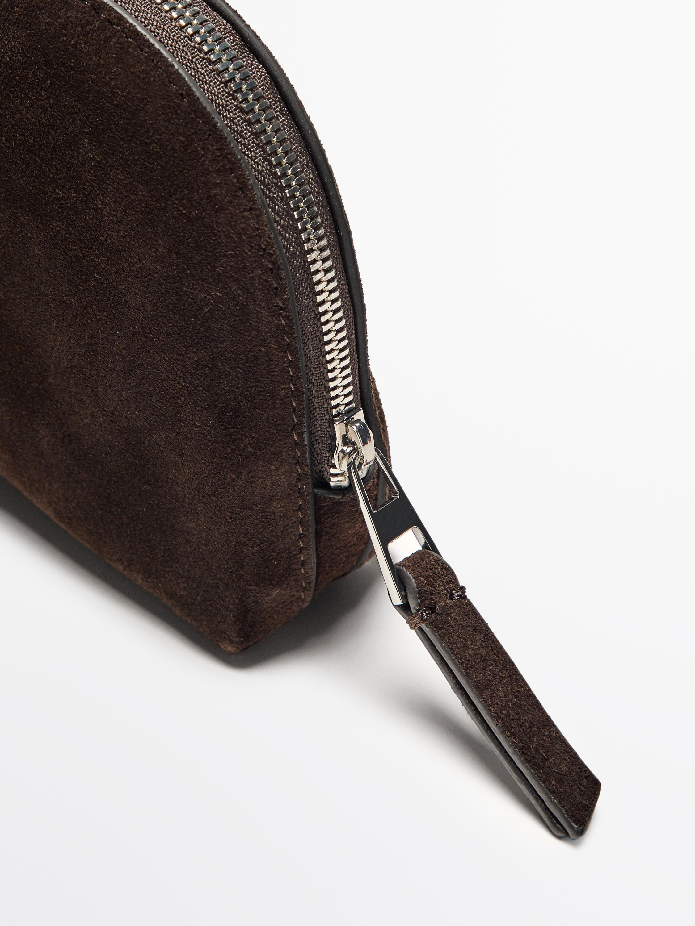 Small split leather toiletry bag | Zara US