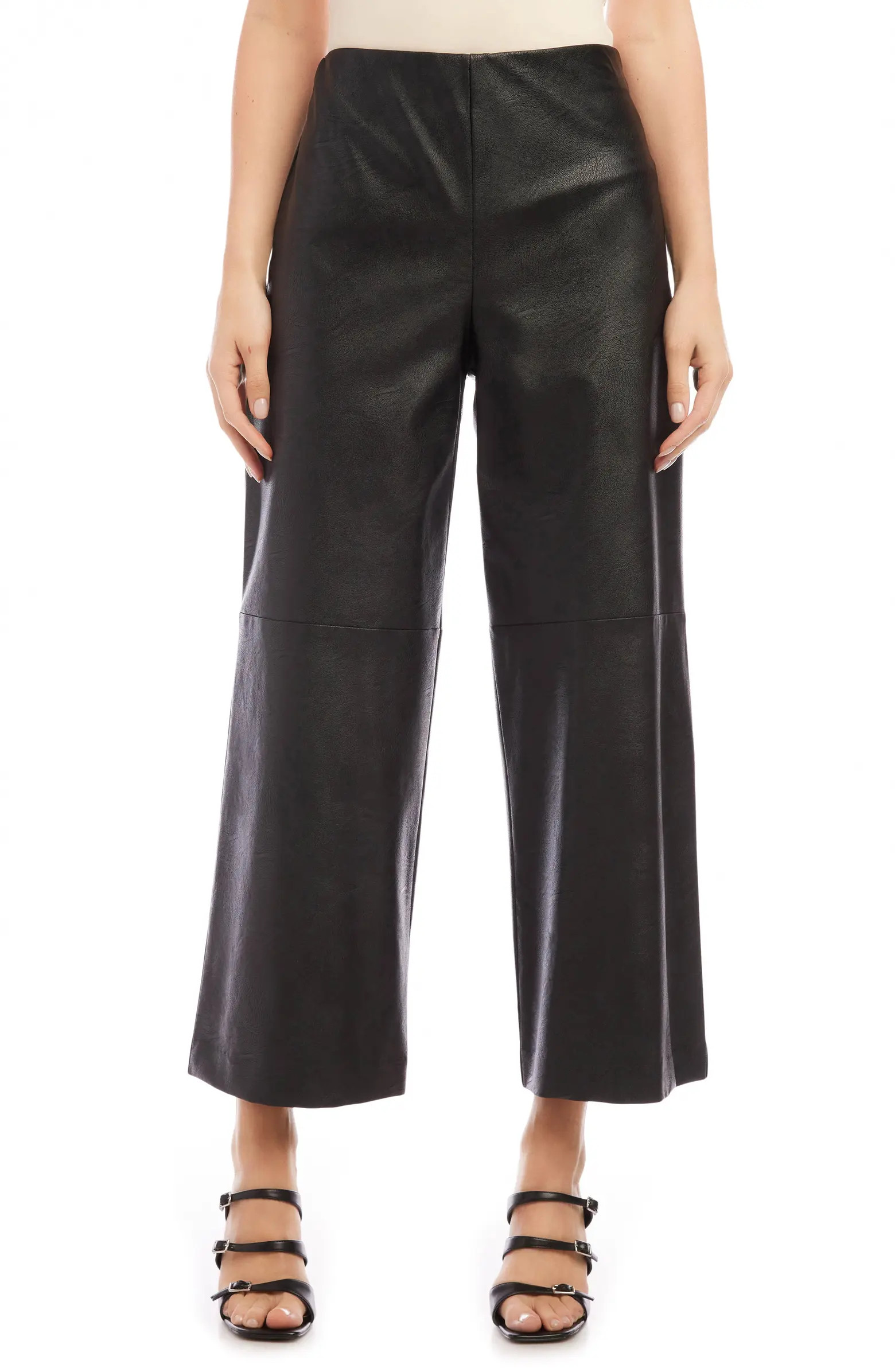 Wide Leg Crop Faux Leather Pants | Nordstrom