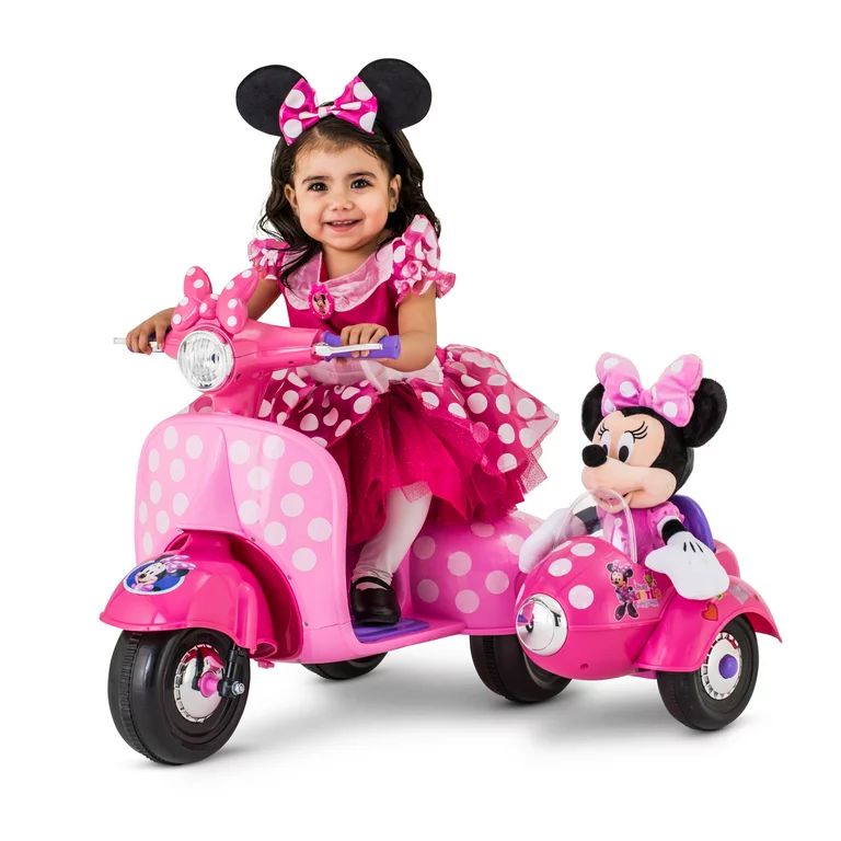 Disney Minnie Mouse Happy Helpers Scooter with Sidecar Ride-On Toy by Kid Trax | Walmart (US)