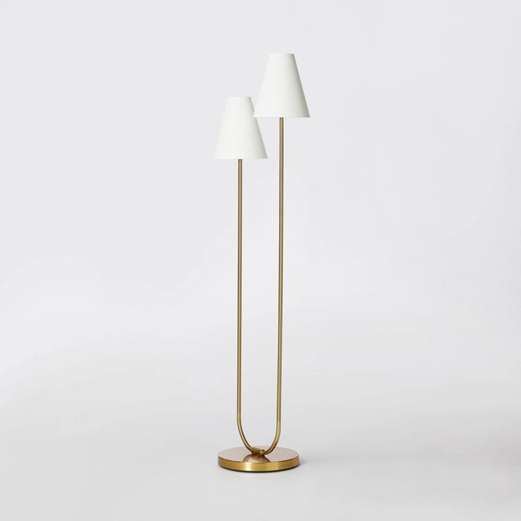 2-Head Floor Lamp Brass - Threshold™ designed with Studio McGee | Target