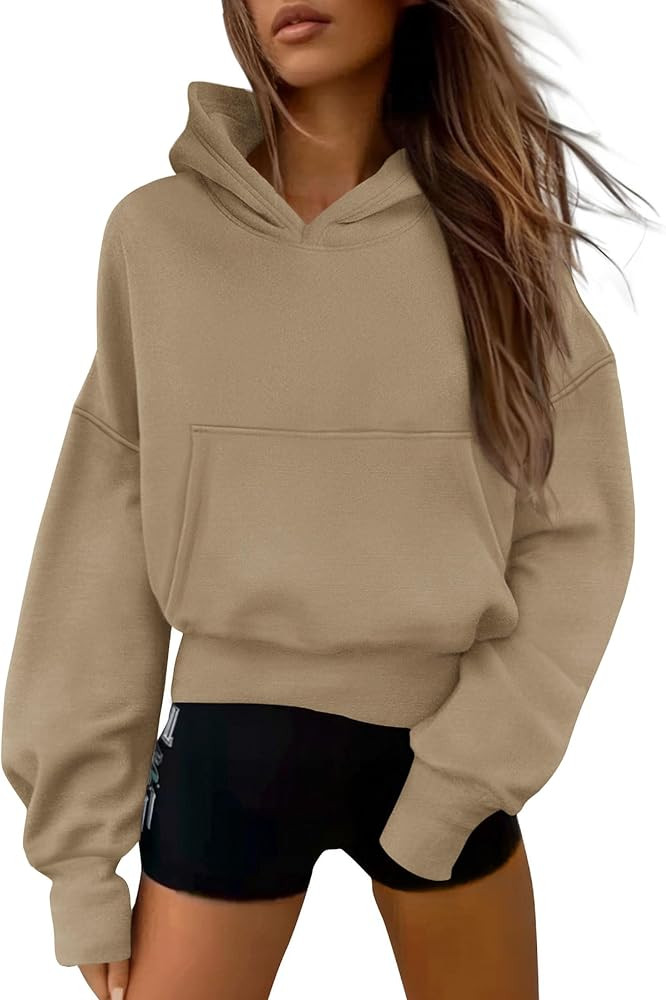 PRETTYGARDEN Women's 2025 Fall Hooded Sweatshirts Long Sleeve Half Zip Cropped Hoodies Pullover W... | Amazon (US)