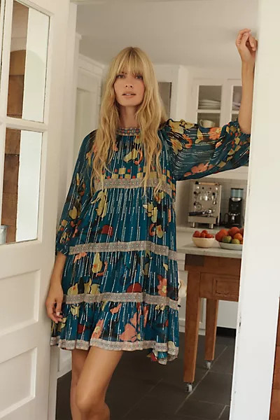 Eulalia Shimmer Tunic Dress | Anthropologie (US)