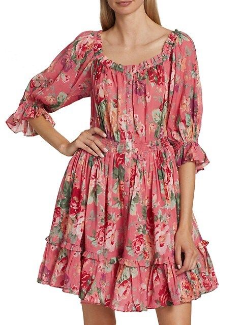 Bohemian Floral Smocked Minidress | Saks Fifth Avenue