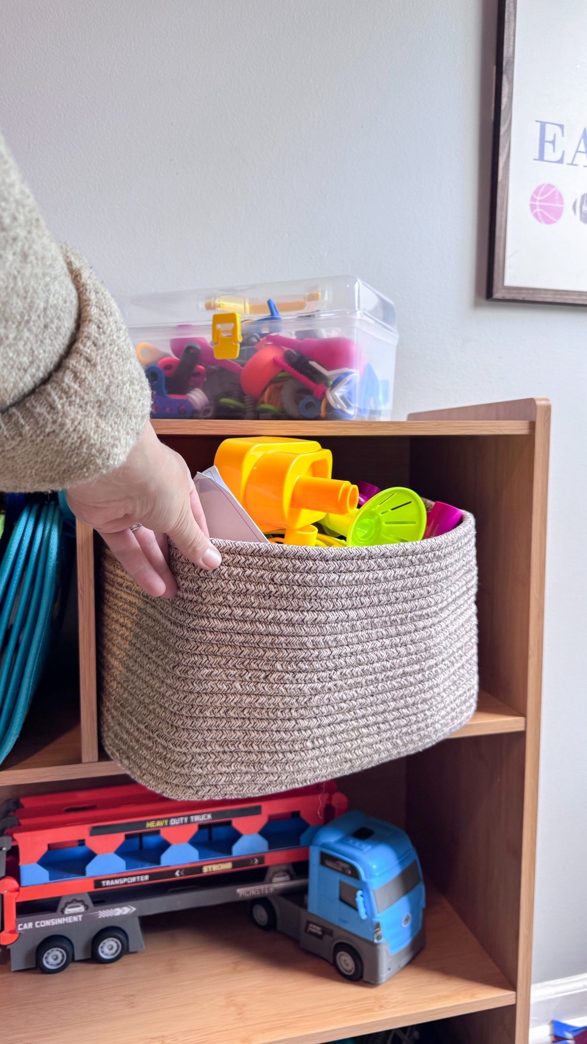 This basket holds WAY more than expected! This particular basket has a 236 piece marble run in it! Yes- it surprised me too. Such great quality too! They come flat, so I put blankets and pillows in them for a few days to give them shape. #homedecor #toybaskets

#LTKBaby #LTKKids #LTKHome