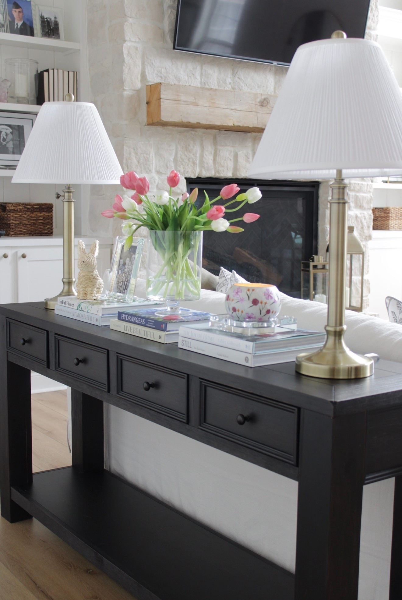 Sofa table styling. Grandmillennial. Coastal grandma. Nancy meyers. Spring home decor. Amazon home. Table lamps. Console table styling. 

#LTKSeasonal #LTKmomlife #LTKHome
