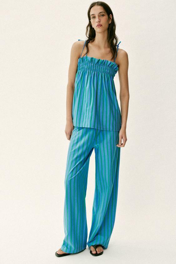 STRIPED PALAZZO PANTS | Zara US
