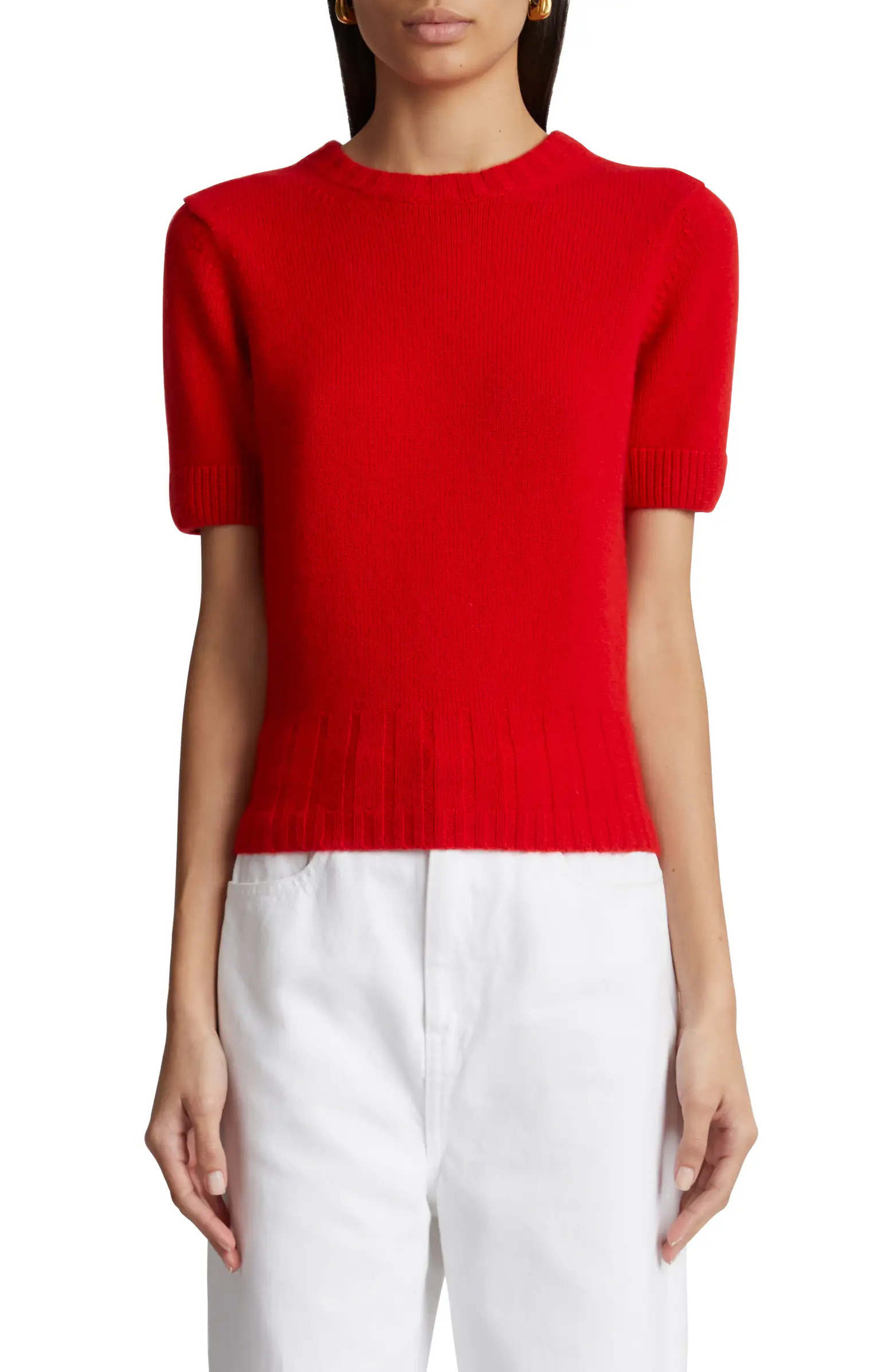 Khaite Luphia Short Sleeve Cashmere Sweater | Nordstrom | Nordstrom
