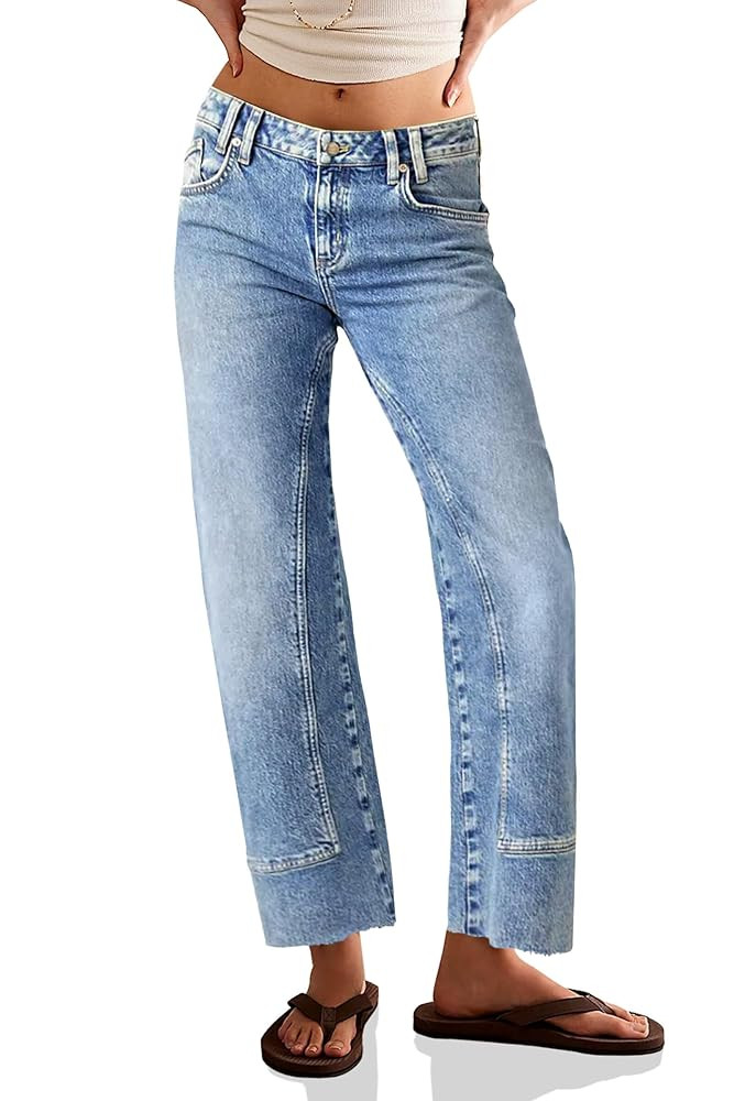 Cicy Bell Womens Straight Leg Stretchy Jeans High Waisted Front Seam Cropped Ankle Denim Pants wi... | Amazon (US)