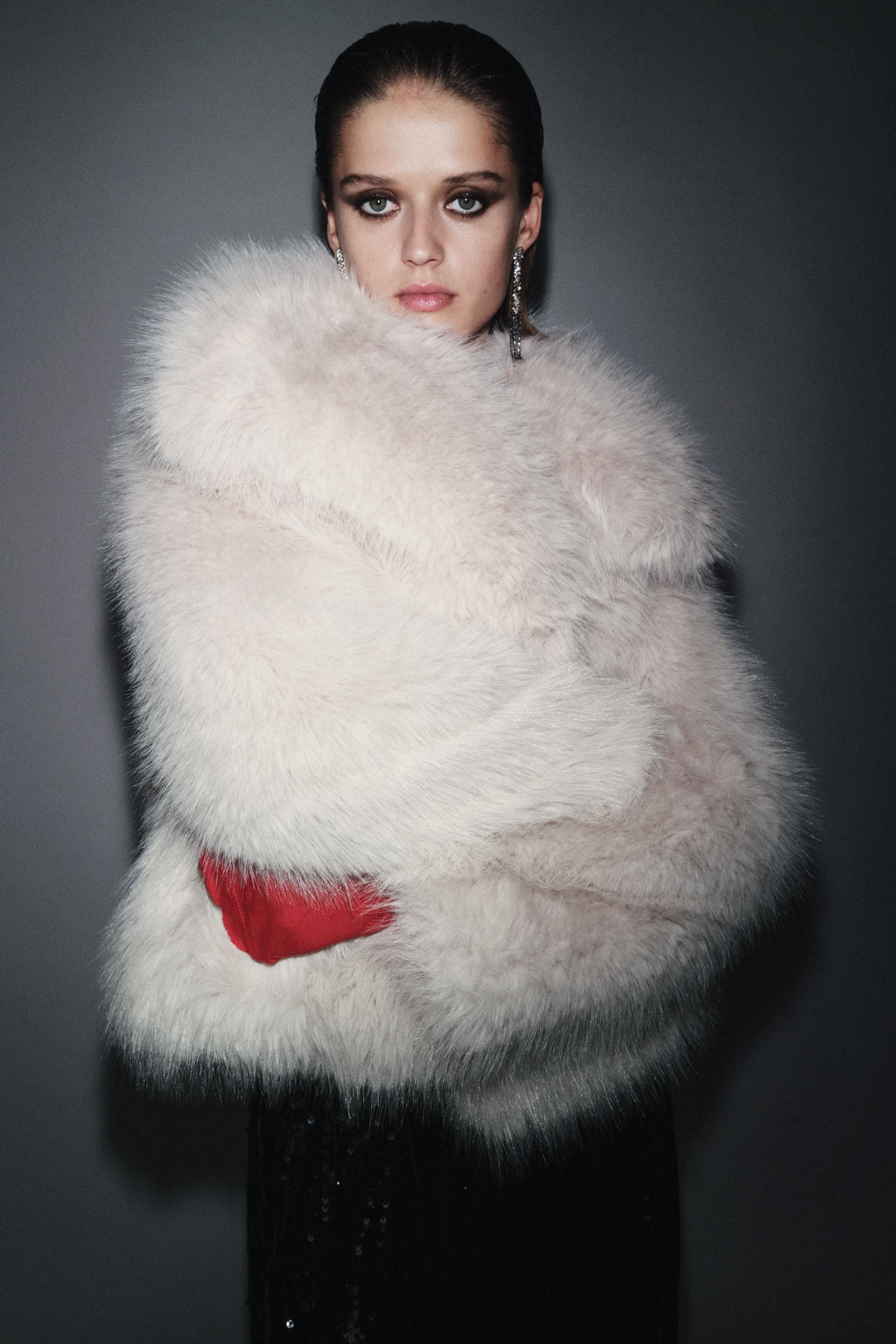 ZW COLLECTION SHORT FAUX FUR COAT | Zara US