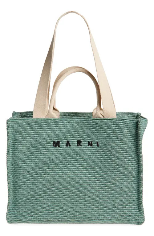 Marni Small Woven Tote Bag in Sea/Green at Nordstrom | Nordstrom