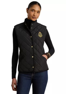 Women's Quilted Crest Vest with Corduroy Trim | Belk