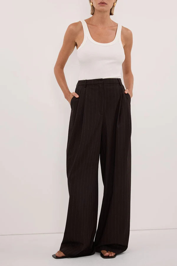 SIAN PEAT CHOC TAILORED WIDE PANT | DISSH
