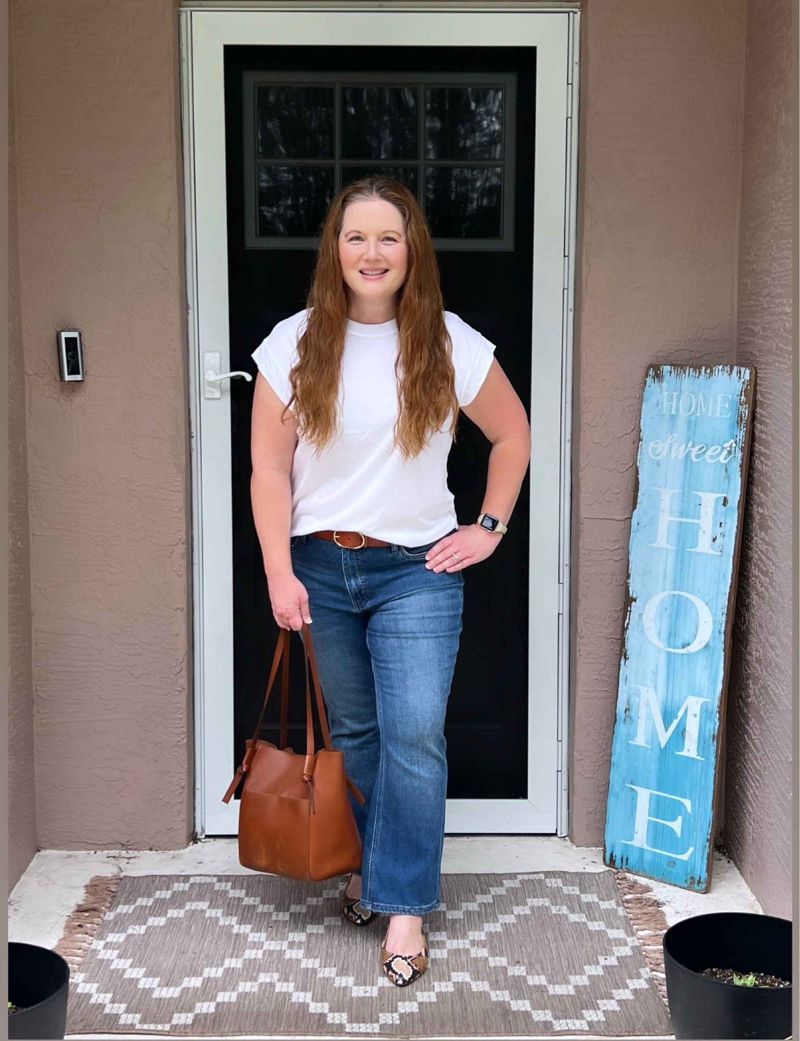 Target style, elevated casual, white tshirt, Nordstrom style, Jcrew Factory style, Madewell bag, Madewell sandals, closet staple 

#LTKStyleTip #LTKMidsize #LTKShoeCrush