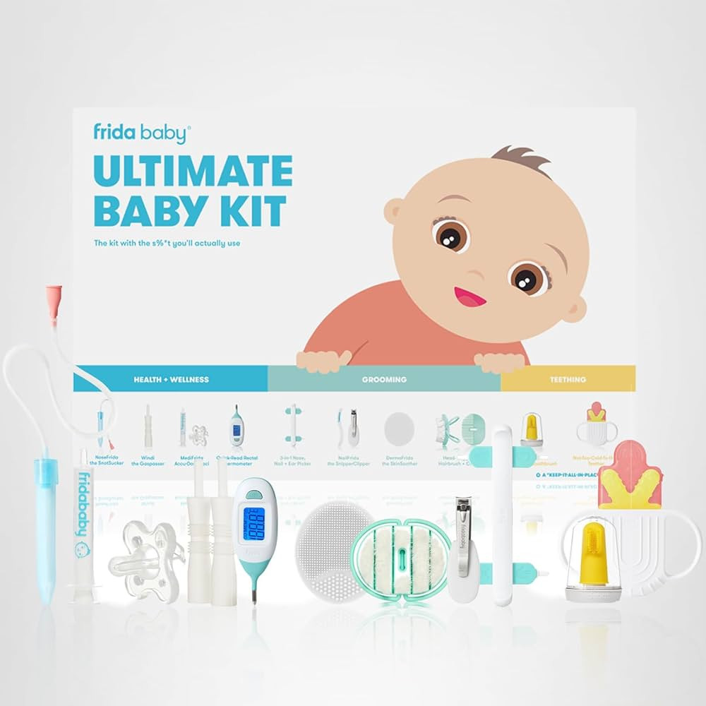 Frida Baby Ultimate Baby Kit, 10 piece New Born Essentials Gift Set Includes Wellness Sick Day, G... | Amazon (US)