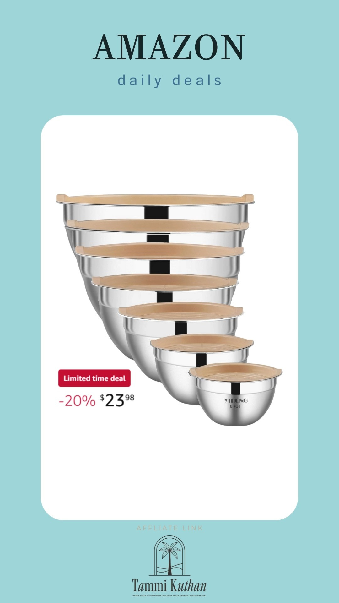Upgrade your kitchen game with these 7 piece metal mixing bowls with lids from Amazon that make meal prep a breeze. Perfect for every chef, big or small 🍳🥗✨

#AmazonFinds #MixingBowls #KitchenEssentials #HomeCooking #MealPrep #KitchenOrganization #LTKHome #CookingMadeEasy #LTKStyle #KitchenInspo 

 #LTKHome #LTKSaleAlert #LTKFindsUnder50