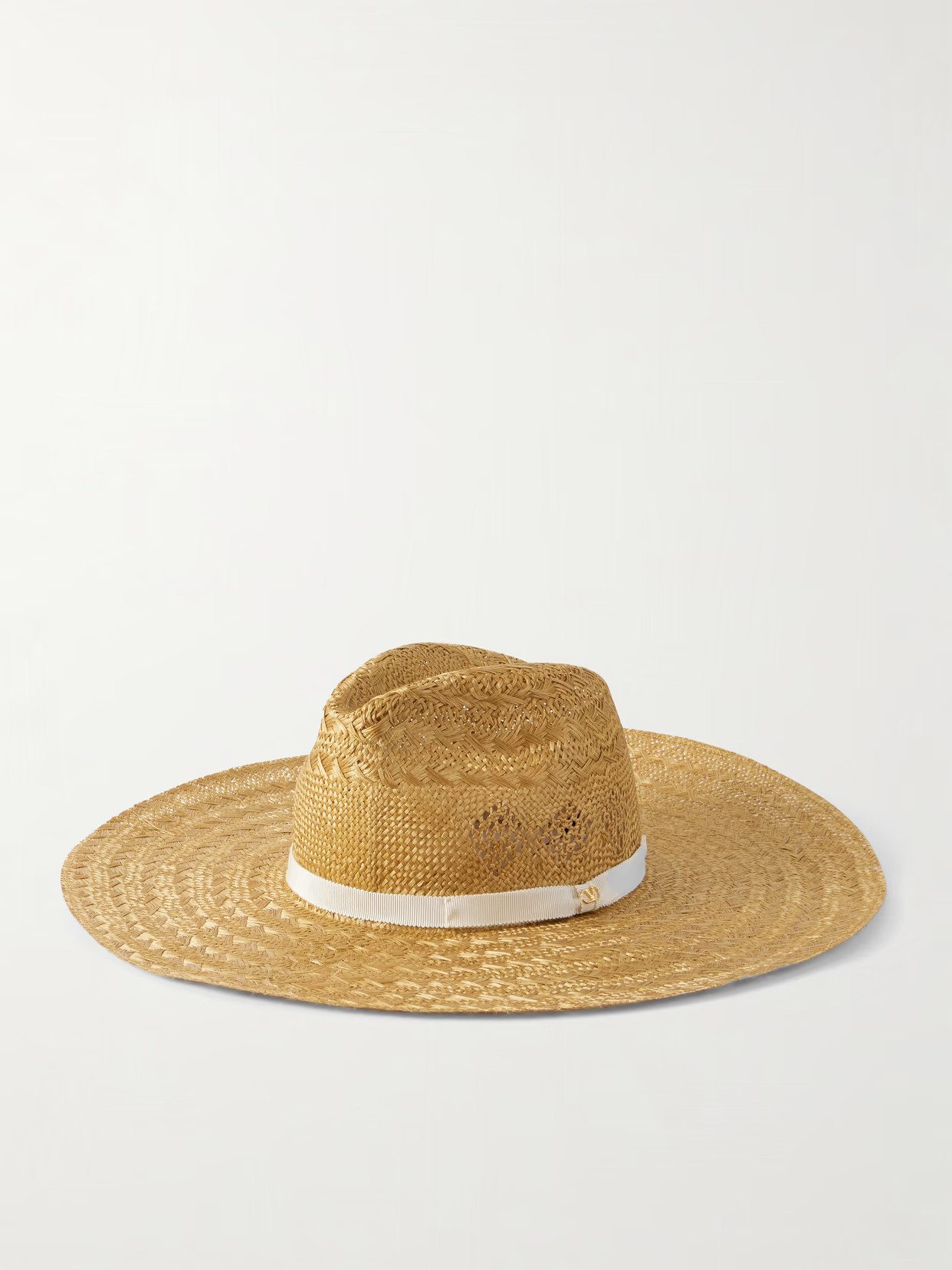Valentino Garavani - Grosgrain-trimmed Straw Hat - Brown | NET-A-PORTER (US)