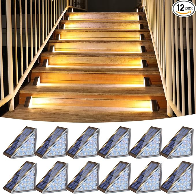VOLISUN Solar Step Lights Outdoor Waterproof, LED Outdoor Stair Lights, Solar Step Light for Outs... | Amazon (US)