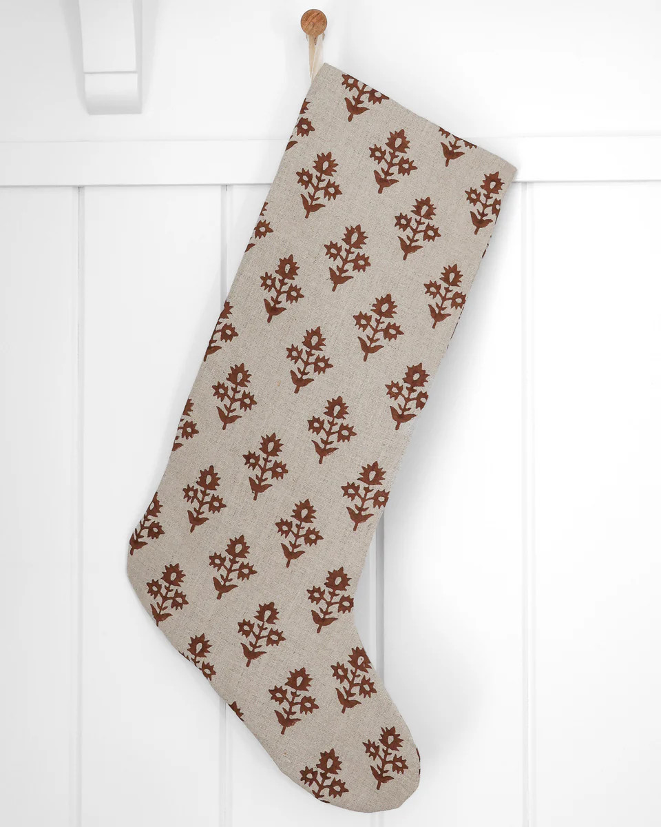 Russet Floral Christmas Stocking | Large Minimal Design | Hackner Home (US)