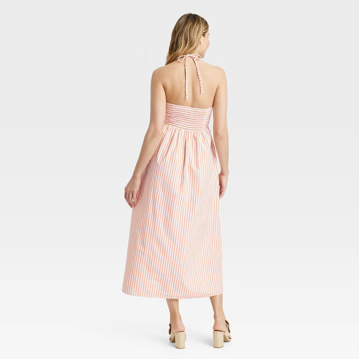 Women's Midi Sundress - Universal Thread™ Orange Striped XS | Target