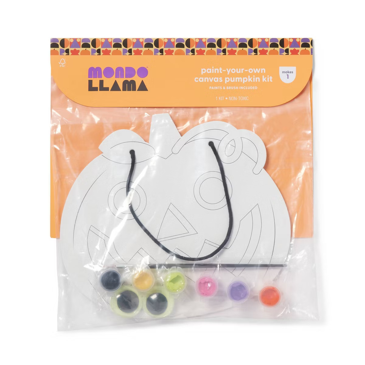 Paint-Your-Own Canvas with Googly Eyes Jack O Lantern - Mondo Llama™ | Target